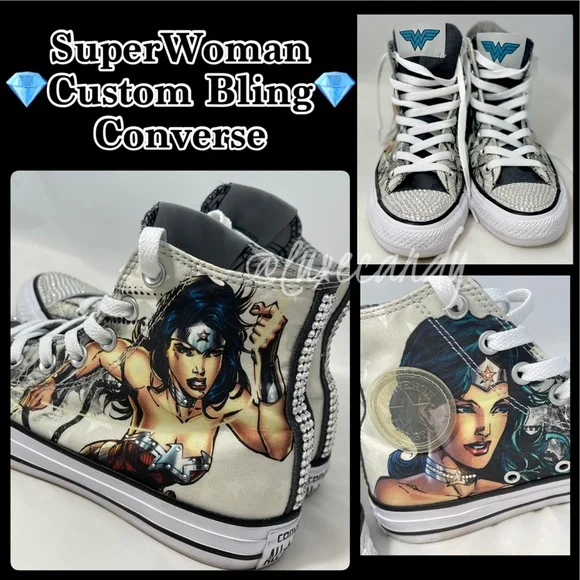 💎Wonder Woman Converse - Custom BLING Converse - Picture 10 of 12